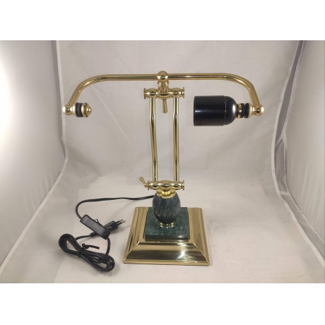 Светильник настольный из мрамора GALANT, основание - зеленый мрамор с золотистой отделкой, 231488 уцененный - фото 1