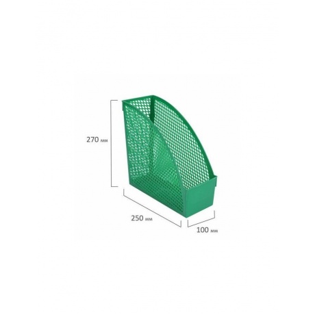 Лоток вертикальный для бумаг STAFF &quot;Profit&quot;, 270х100х250 мм, сетчатый, полипропилен, зеленый, 237254 - фото 6