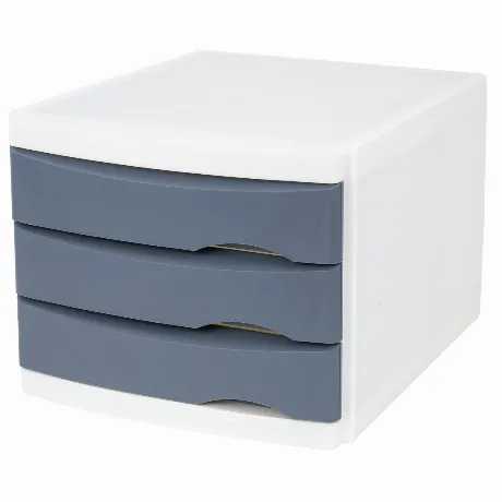 238040, Бокс с 3 выдвижными лотками, корпус светлый, лотки серые...