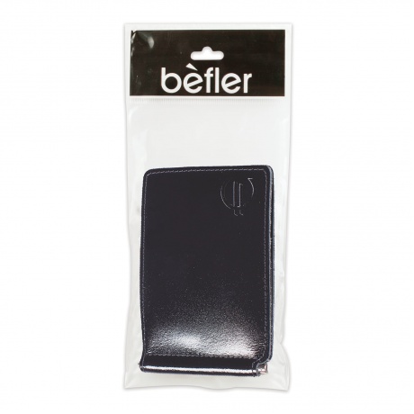 Зажим для купюр BEFLER Classic, натуральная кожа, тиснение, 120х86 мм, черный, Z.6.-1 - фото 3