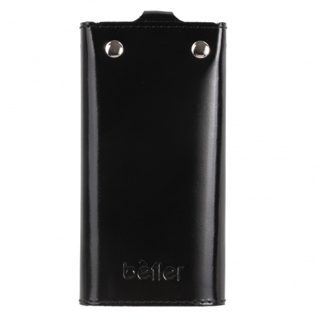 Футляр для ключей BEFLER Classic, натуральная кожа, две кнопки, 60x110х15 мм, черный, KL.3.-1 - фото 3