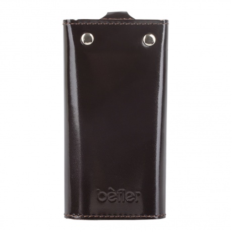 Футляр для ключей BEFLER Classic, натуральная кожа, две кнопки, 60x110х15 мм, коричневый, KL.3.-1 - фото 3