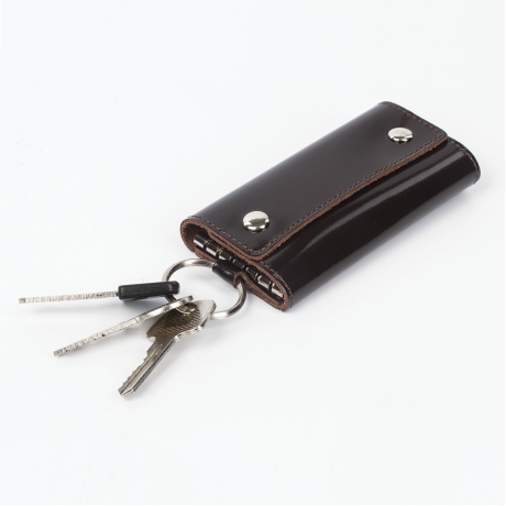 Футляр для ключей BEFLER Classic, натуральная кожа, две кнопки, 60x110х15 мм, коричневый, KL.3.-1 - фото 4