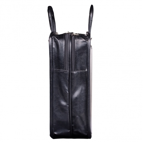 Портфель Карьера, 36х31х7 см, искусственная кожа, 2 отделения, на молнии, черный - фото 2