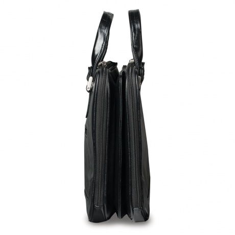 Портфель-сумка женский, 38х27х10 см, 2 отделения, на молнии, искусственная кожа, черный, 8-100 - фото 3