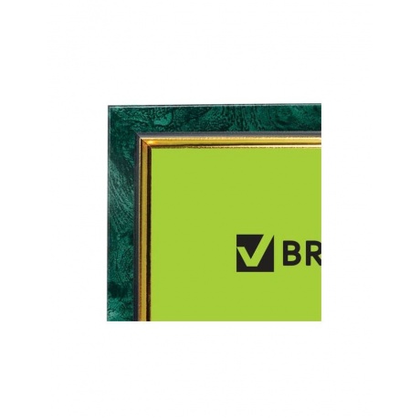 Рамка 21х30 см, пластик, багет 15 мм, BRAUBERG HIT, зелёный мрамор с позолотой, стекло, 390706 - фото 2