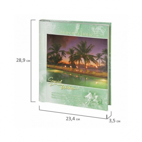Фотоальбом BRAUBERG на 20 магнитных листов, 23х28 см, Курорт, индивидуальный бокс, зеленый, 390687 - фото 9