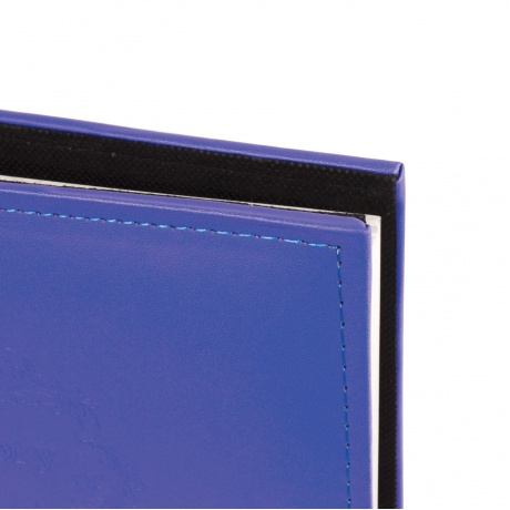 Фотоальбом BRAUBERG 20 магнитных листов, 23х28 см, под гладкую кожу, на кольцах, синий, 391124 - фото 4