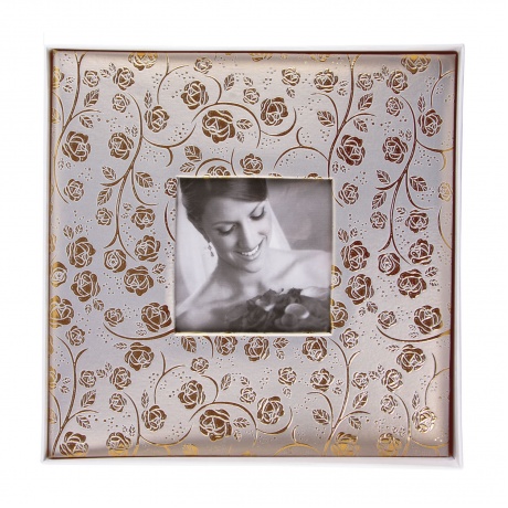 Фотоальбом BRAUBERG свадебный, 20 магнитных листов 30х32 см, под фактурную кожу, золотистый, 391126 - фото 1