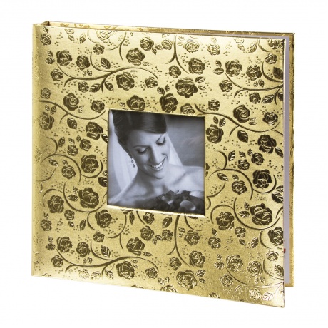 Фотоальбом BRAUBERG свадебный, 20 магнитных листов 30х32 см, под фактурную кожу, светло-золотистый, 391127 - фото 1