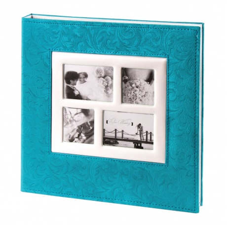 Фотоальбом BRAUBERG свадебный, 20 магнитных листов 30х32 см, под фактурную кожу, синий, 391128 - фото 2