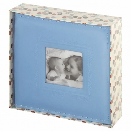 Фотоальбом BRAUBERG &quot;Cute Baby&quot; на 200 фото 10х15 см, под кожу, бумажные страницы, бокс, синий, 391142 - фото 10