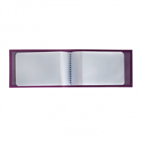 Визитница карманная BEFLER Гипюр на 40 визиток, натуральная кожа, тиснение, фиолетовая, V.43.-1 - фото 2