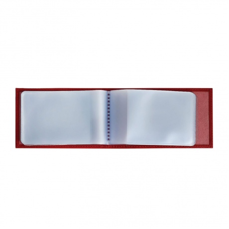 Визитница карманная BEFLER Гипюр на 40 визиток, натуральная кожа, тиснение, красная, V.43.-1 - фото 2