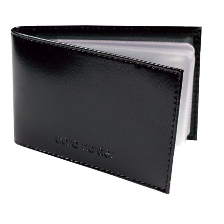 Визитница карманная BEFLER Classic на 40 визиток, натуральная кожа, тиснение, черная, К.5.-1 - фото 2