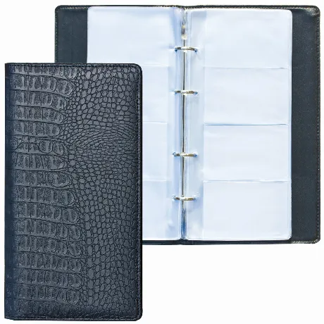 Визитница на кольцах BRAUBERG Cayman, на 240 визиток, под кожу к...