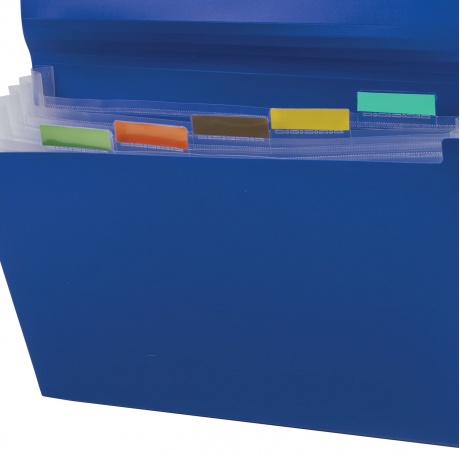 Папка на резинках BRAUBERG Business, А4, 6 отделений, пластиковый индекс, синяя, 0,5 мм, 224144 - фото 2