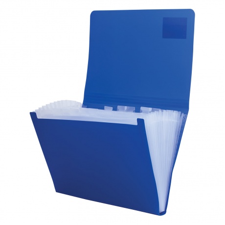 Папка на резинках BRAUBERG Business, А4, 13 отделений, пластиковый индекс, синяя, 0,5 мм, 224146 - фото 2