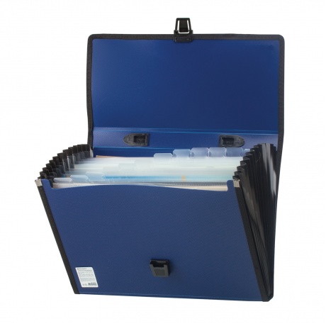 Портфель пластиковый BRAUBERG Дипломат, А4 (330х240х25 мм), 13 отделений, с окантовкой, фактура бисер, синий, РОССИЯ, 226026 - фото 3