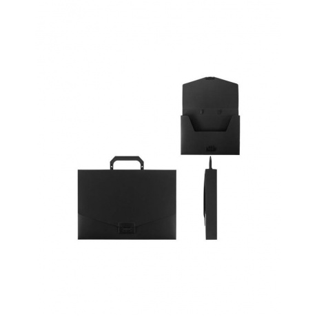 Портфель пластиковый STAFF А4 (320х225х36 мм), без отделений, черный, 229241 - фото 6