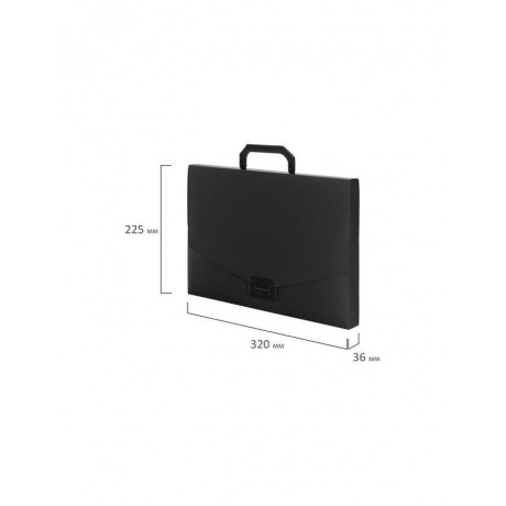 Портфель пластиковый STAFF А4 (320х225х36 мм), без отделений, черный, 229241 - фото 9