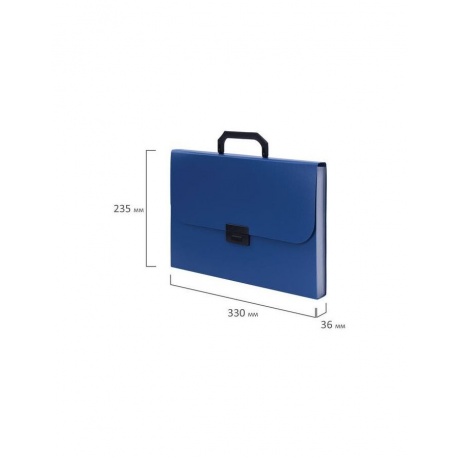 Портфель пластиковый STAFF А4 (330х235х36 мм), 13 отделений, индексные ярлыки, синий, 229244 - фото 14