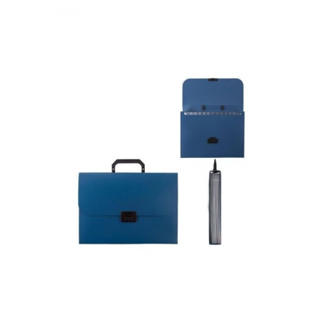 Портфель пластиковый STAFF А4 (330х235х36 мм), 13 отделений, индексные ярлыки, синий, 229244 - фото 6