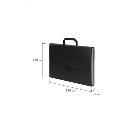 Портфель пластиковый STAFF А4 (330х235х36 мм), 13 отделений, индексные ярлыки, черный, 229245 - фото 14