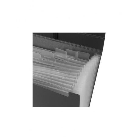 Портфель пластиковый STAFF А4 (330х235х36 мм), 13 отделений, индексные ярлыки, черный, 229245 - фото 3
