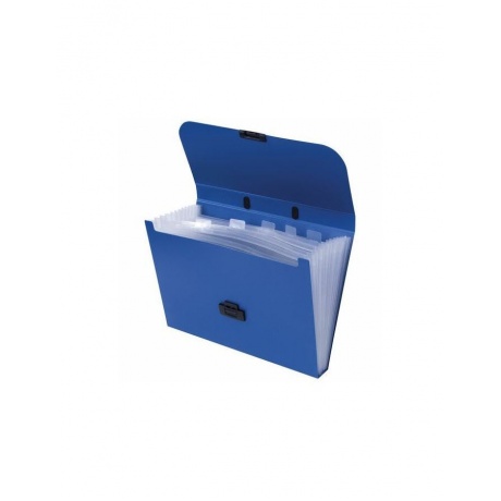 Портфель пластиковый STAFF А4 (330х235х36 мм), 7 отделений, индексные ярлыки, синий, 229242 - фото 2