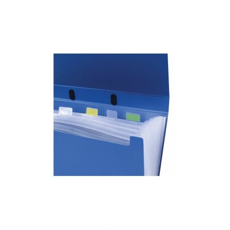 Портфель пластиковый STAFF А4 (330х235х36 мм), 7 отделений, индексные ярлыки, синий, 229242 - фото 3