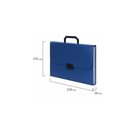 Портфель пластиковый STAFF А4 (330х235х36 мм), 7 отделений, индексные ярлыки, синий, 229242 - фото 9