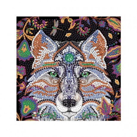Алмазная мозаика Арт-Терапия Ночной волк, более 1000 элементов, 20*20 см, ORIGAMI, 03214 - фото 4