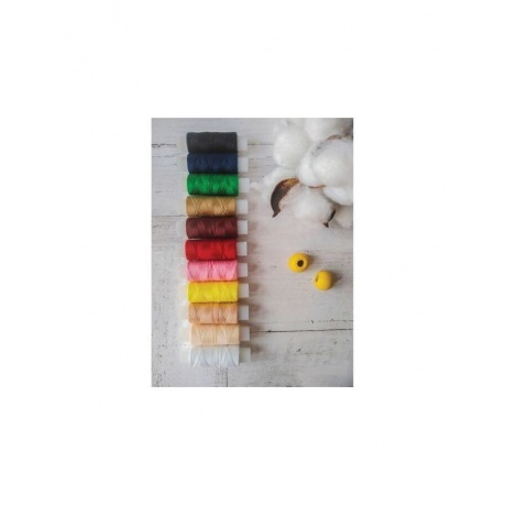 Набор швейных ниток, 11 цветов по 120 м, армированные, 45 ЛЛ, ОСТРОВ СОКРОВИЩ, 662789 - фото 4