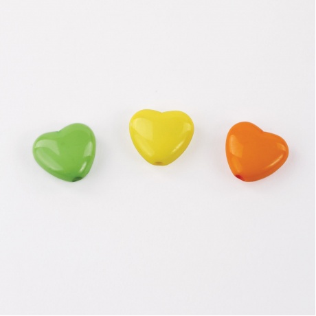 Бусины для творчества Сердце, 10 мм, 30 грамм, желтые, оранжевые, зеленые, ОСТРОВ СОКРОВИЩ, 661239, (6 шт.) - фото 5