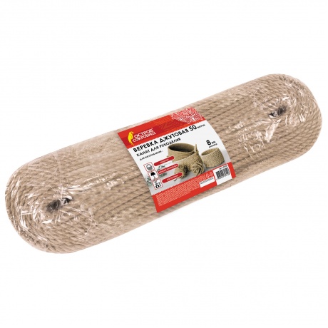 607950, Веревка (канат) джутовая для рукоделия, декоративная, дл...