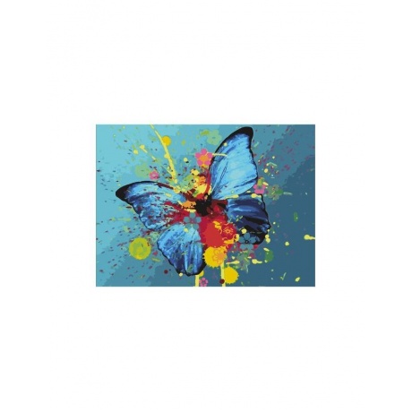 Картина по номерам 40х50 см, ОСТРОВ СОКРОВИЩ &quot;Голубая бабочка&quot;, на подрамнике, акриловые краски, 3 кисти, 662486 - фото 2