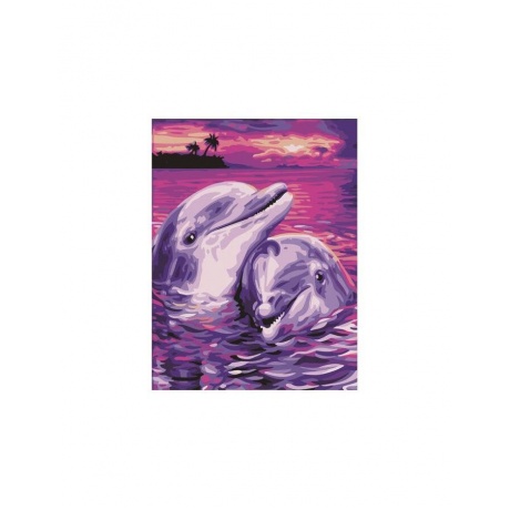 Картина по номерам 40х50 см, ОСТРОВ СОКРОВИЩ &quot;Дельфины&quot;, на подрамнике, акриловые краски, 3 кисти, 662482 - фото 2