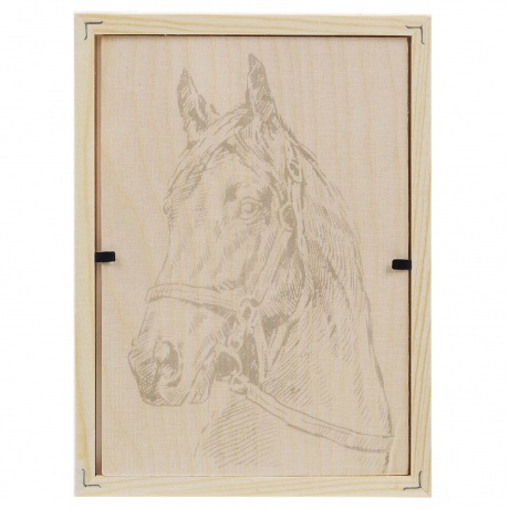 Доска для выжигания в рамке Лошадь, основа из фанеры, рамка 13х18 см, LORI, Вр-018, (5 шт.) - фото 3