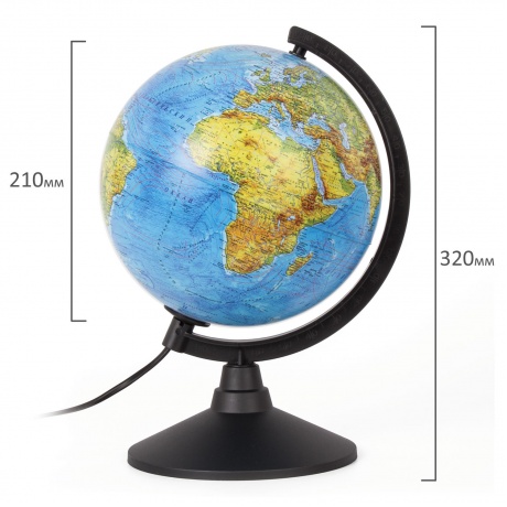 Глобус физический GLOBEN Классик, диаметр 210 мм, с подсветкой, К012100009 - фото 4