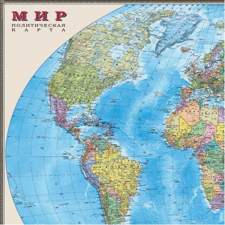 Карта настенная Мир. Политическая карта, М-1:25 млн., размер 122х79 см, ламинированная, тубус, 3 - фото 2
