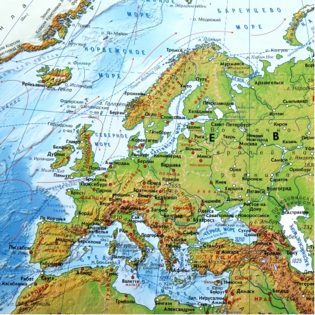 112379, Карта мира физическая 120х78 см, 1:25М, с ламинацией, интерактивная, европодвес, BRAUBERG, 112379 - фото 2