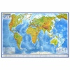 112379, Карта мира физическая 120х78 см, 1:25М, с ламинацией, ин...