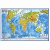 112378, Карта мира физическая 101х66 см, 1:29М, с ламинацией, ин...