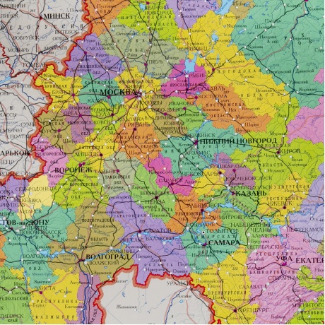 112396, Карта России политико-административная 101х70 см, 1:8,5М, интерактивная, в тубусе, BRAUBERG, 112396 - фото 2