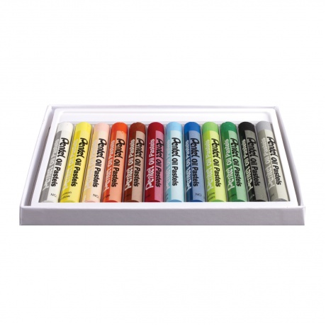 Пастель масляная художественная PENTEL Oil Pastels, 12 цветов, круглое сечение, картонная упаковка, PHN4-12, (Цена за 3 шт.) - фото 2