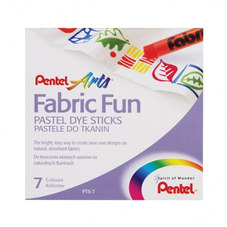 Пастель для ткани PENTEL Fabric Fun, 7 цветов, картонная упаковка, PTS-7 - фото 1