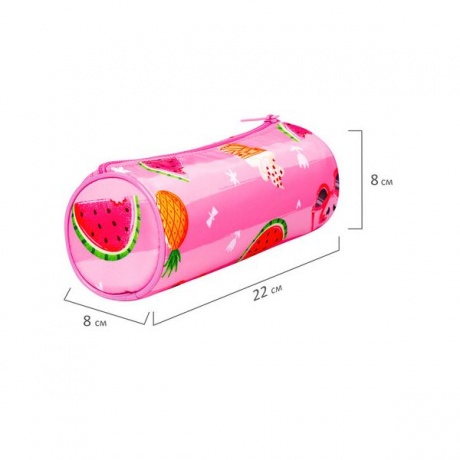 229009, Пенал-тубус BRAUBERG, с эффектом Soft Touch, мягкий, Watermelon, 22х8 см - фото 9