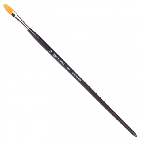 Кисть художественная профессиональная BRAUBERG ART CLASSIC, синтетика жесткая, овальная, № 10, длинная ручка, (Цена за 5 шт.) - фото 1