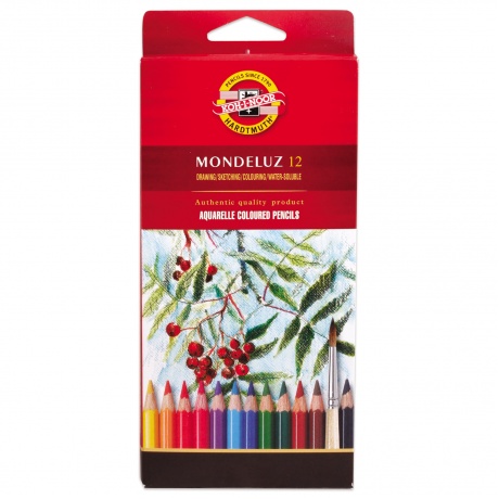 Карандаши цветные акварельные художественные KOH-I-NOOR Mondeluz, 12 цветов, 3,8 мм, заточенные, европодвес, 3716012001KSRU - фото 2